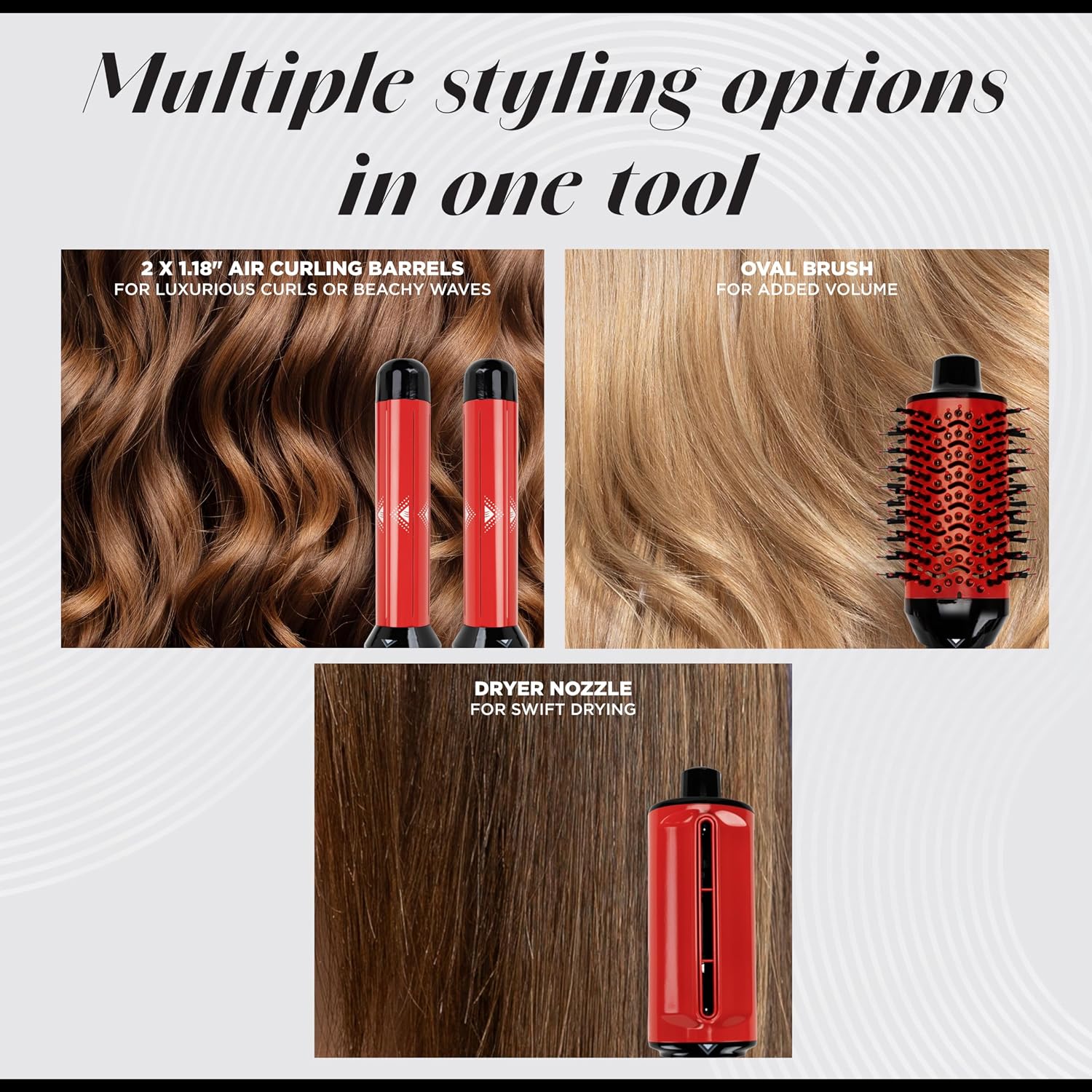 CHI Lava AirWave & CHI 44 Iron Guard (2 Oz) Gift Duo, Volumizes, Curls & Dries Hair for Frizz-Free Results, Low Heat for Less Damage, Black & Red