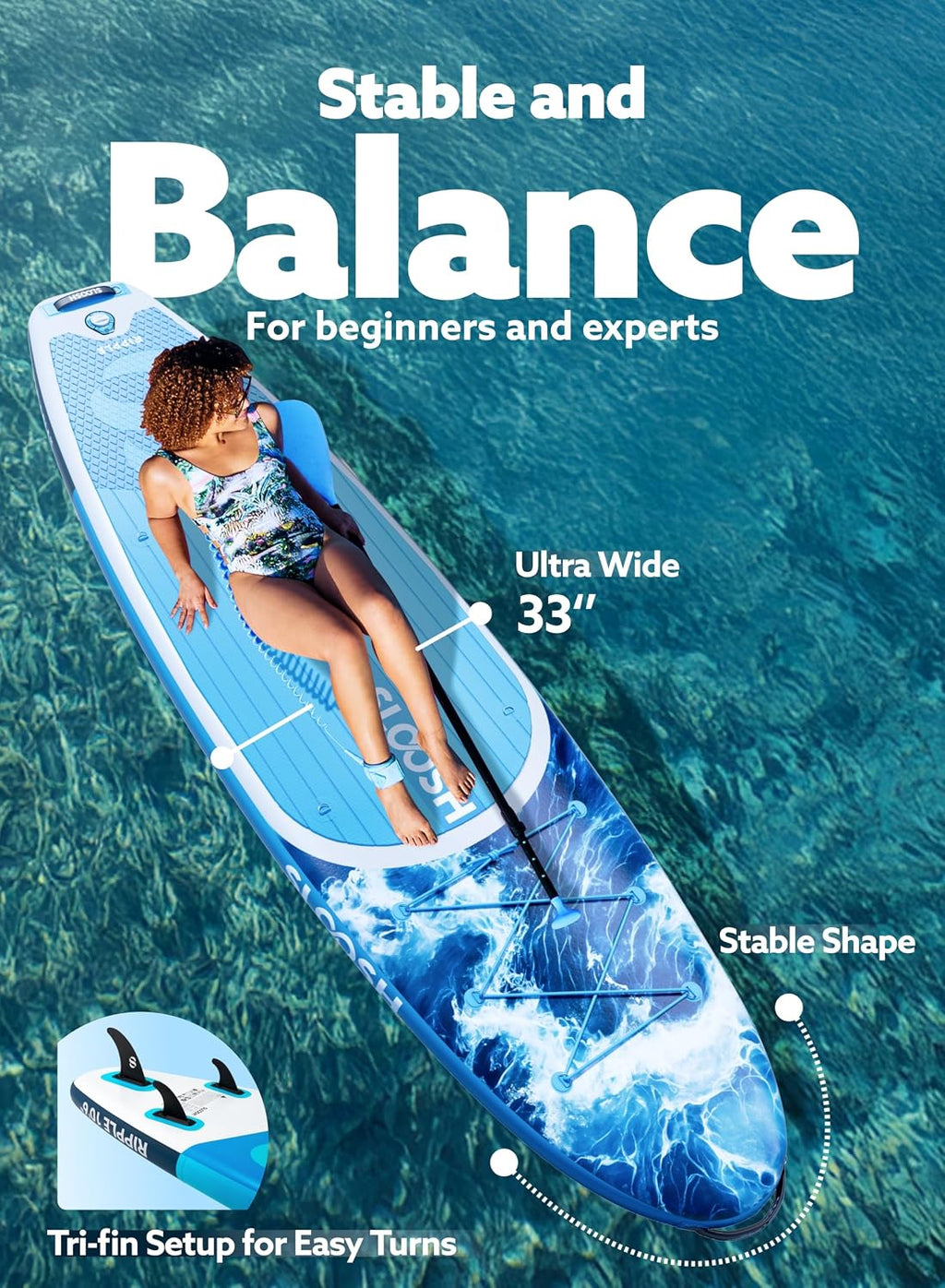 SLOOSH Inflatable SUP & Electric Pump Bundle – 10'6' Paddle Board with Premium Accessories, Non-Slip EVA Deck, 20 PSI Dual-Stage Pump for Fast Inflation, Perfect for Youth & Adults of All Skill Levels
