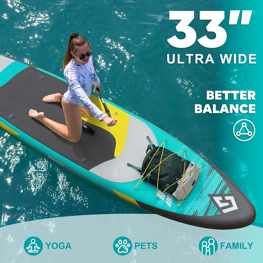 Starcity 11'x34*6' Blow Up Paddle Board, Inflatable Paddle Board, Spacious and Stable, Anti Slip and Easy to Operate, Large Size Suitable for Single Person/Family/Pet Use