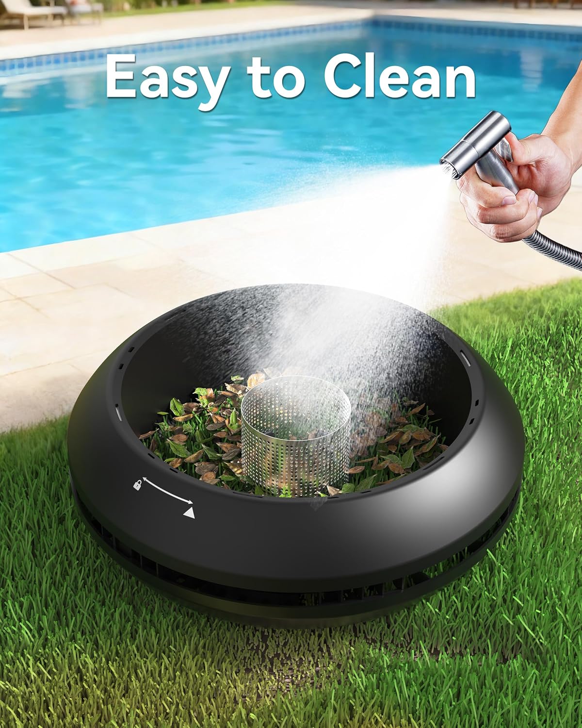 Y60 Cordless Solar Pool Skimmer - 2026 Automatic Robotic Pool Surface Cleaner with 360° All-Around Intake, Dual Charging, 12H Deep Cleaning for In-Ground & Above Ground Pools (Sepia)