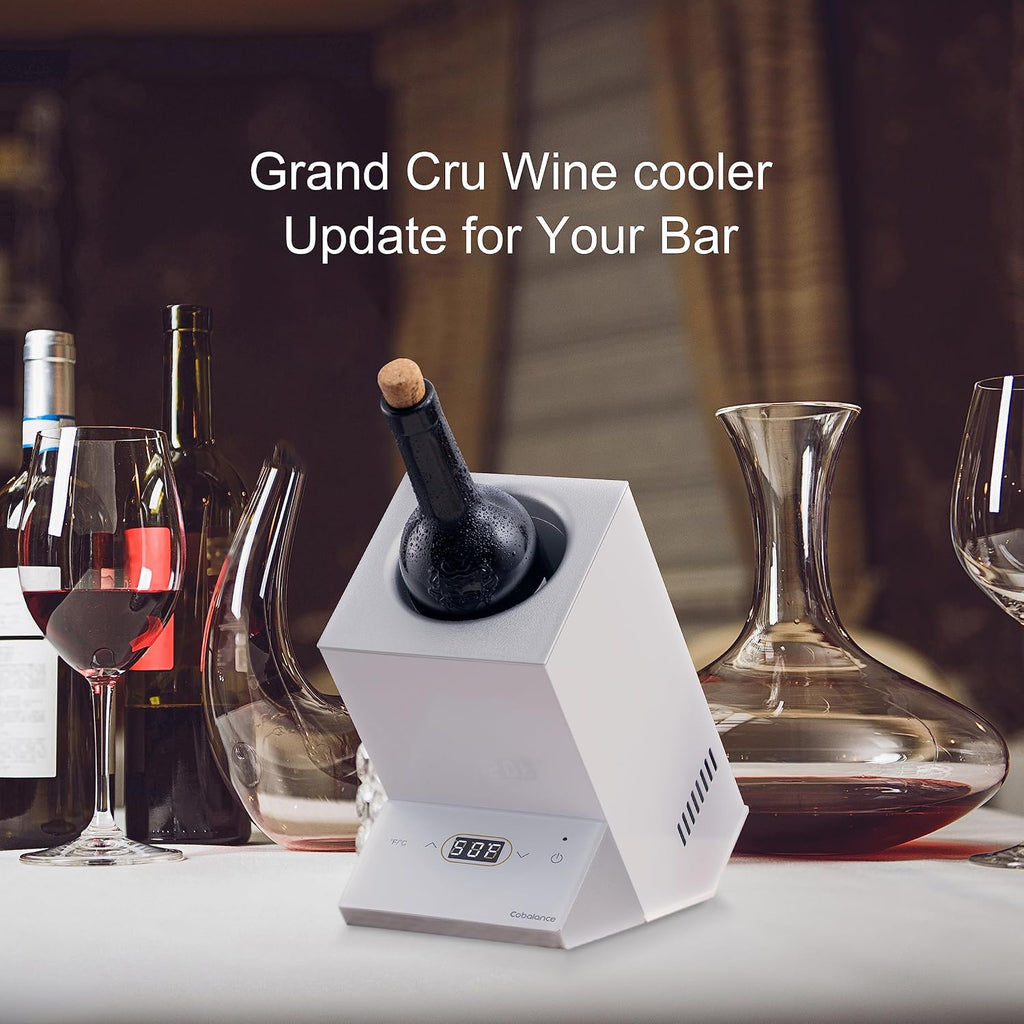 Cobalance Wine Chiller,Electric Wine Cooler Bucket for 750ml Vino or Some Champagne,Single Bottle Chiller for Poolside Party,Gift Set for Vino Lover