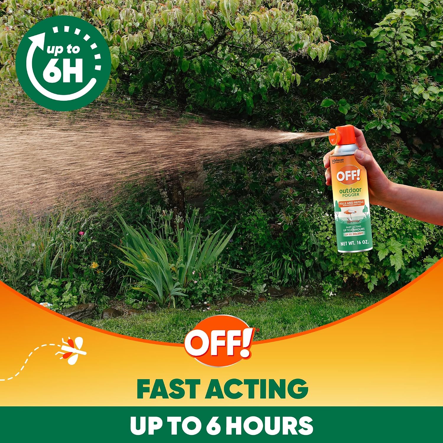 OFF! Outdoor Insect & Mosquito Repellent Fogger, Backyard Pretreat, Kills & Repels Insects in an up to 900 sq, ft, Area, 16 oz (Pack of 12)
