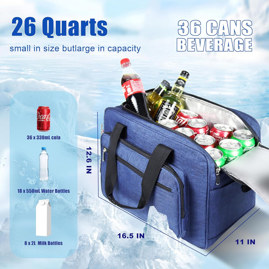 26 Quarts 12 Volt Portable Iceless Car Electric Cooler Bag USB 25L AC/DC Cool and Heat Thermal Plug in Fridge Compatible Mini Cooler Warmer Refrigerator for Vehicles Truckers
