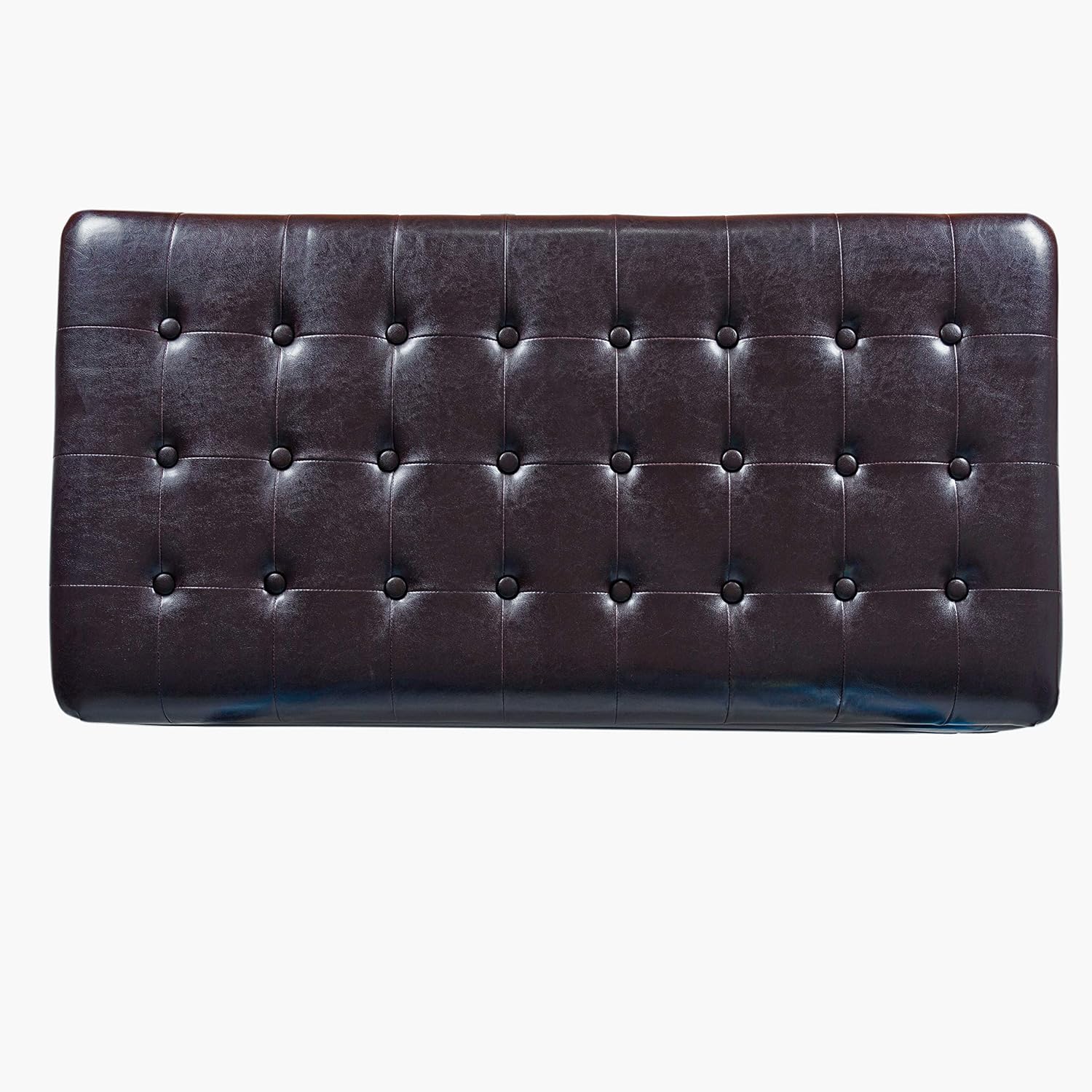HomePop Deluxe Tufted Storage Bench with Hinged Lid, Espresso