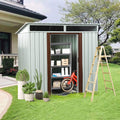 KEIKI 6x5 FT Outdoor Metal Storage Shed with Sloped Roof,Vents and Lockable Sliding Door for Garden Yard