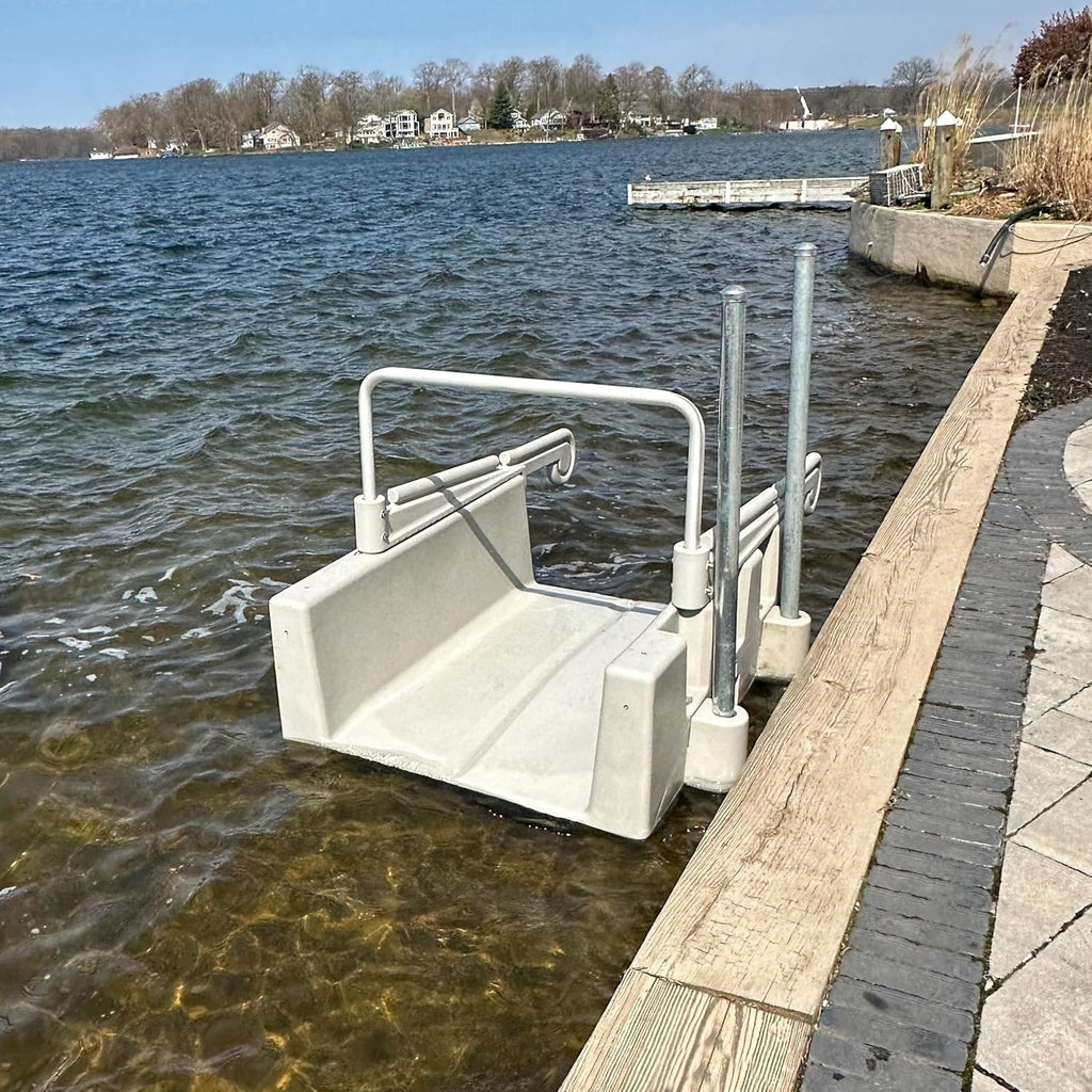 Personal Kayak Launch Station to Safely Launch Kayaks, Canoes, and Stand Up Paddle Boards, for Fixed Docks, 85-Inch x 48-Inch x 50-Inch, Gray