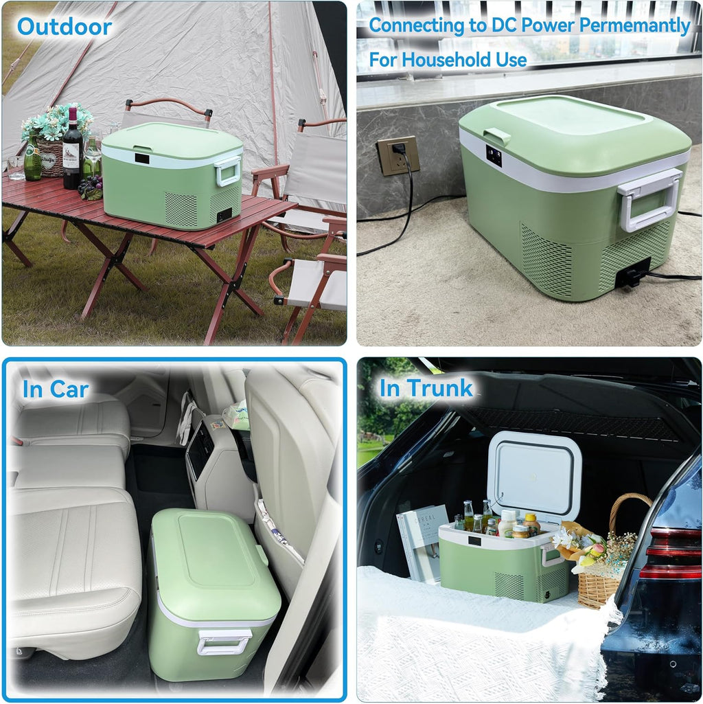 Megiu 12 Volt Refrigerator Portable Car Freezer 13.5 Quart (12.8 Liter) Compressor Cooler 12V/24V DC 110～240 Volt AC for Truck Van RV Camper SUV Boat Travel Camping Road Trips Tailgating -18℃~+15℃