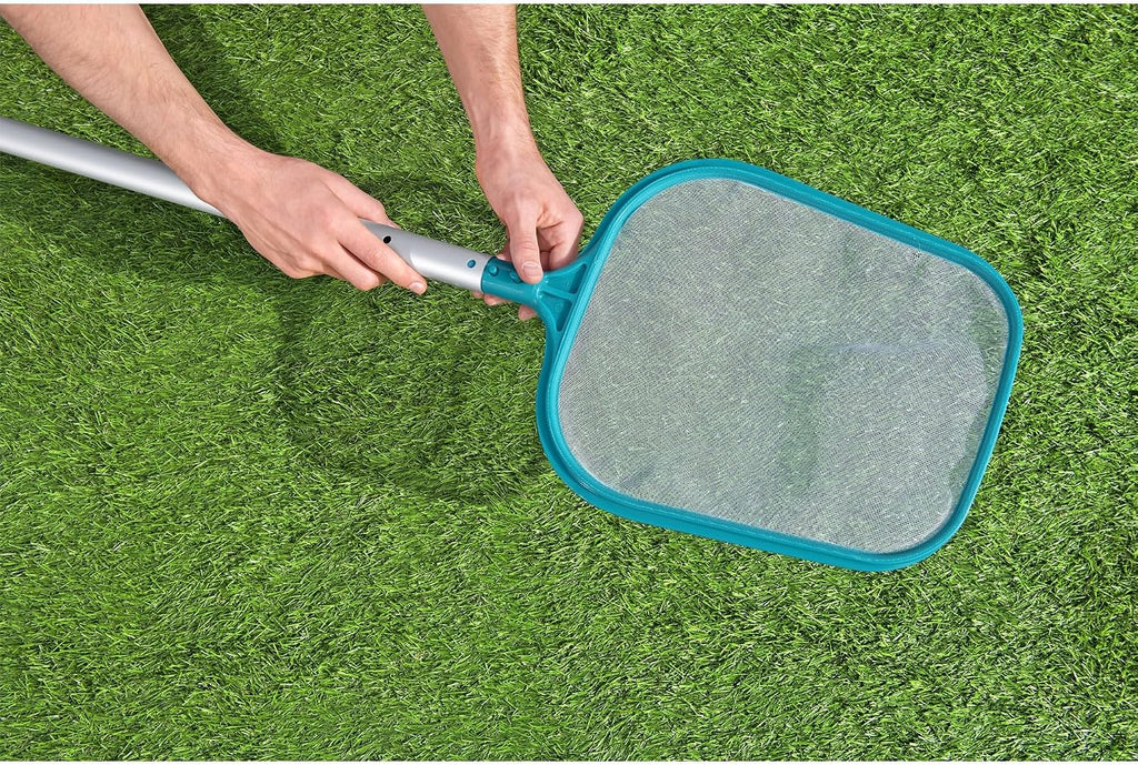 Bestway Basic Pool Cleaning Kit, Includes Pool Vacuum, Skimmer Net, 9' Pole, & Hose, Compatible W/Most Above Ground Pools, Blue