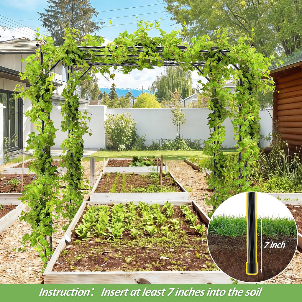 Grape Vine Trellis - Cucumber Trellis Size: 112.8 * 96 * 80.4 inches - Large Outdoor Garden Arch Trellis, Used for Outdoor Climbing of Plants, Courtyard and Garden Decoration of Pavilions