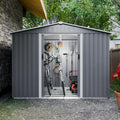 10x8 ft Outdoor Storage shed All Weather Metal Garden shed with Lockable Double Doors Tool Storage for Backyard Patio Lawn and Garden Organization Large Capacity (8x6 ft with Floor Frame)