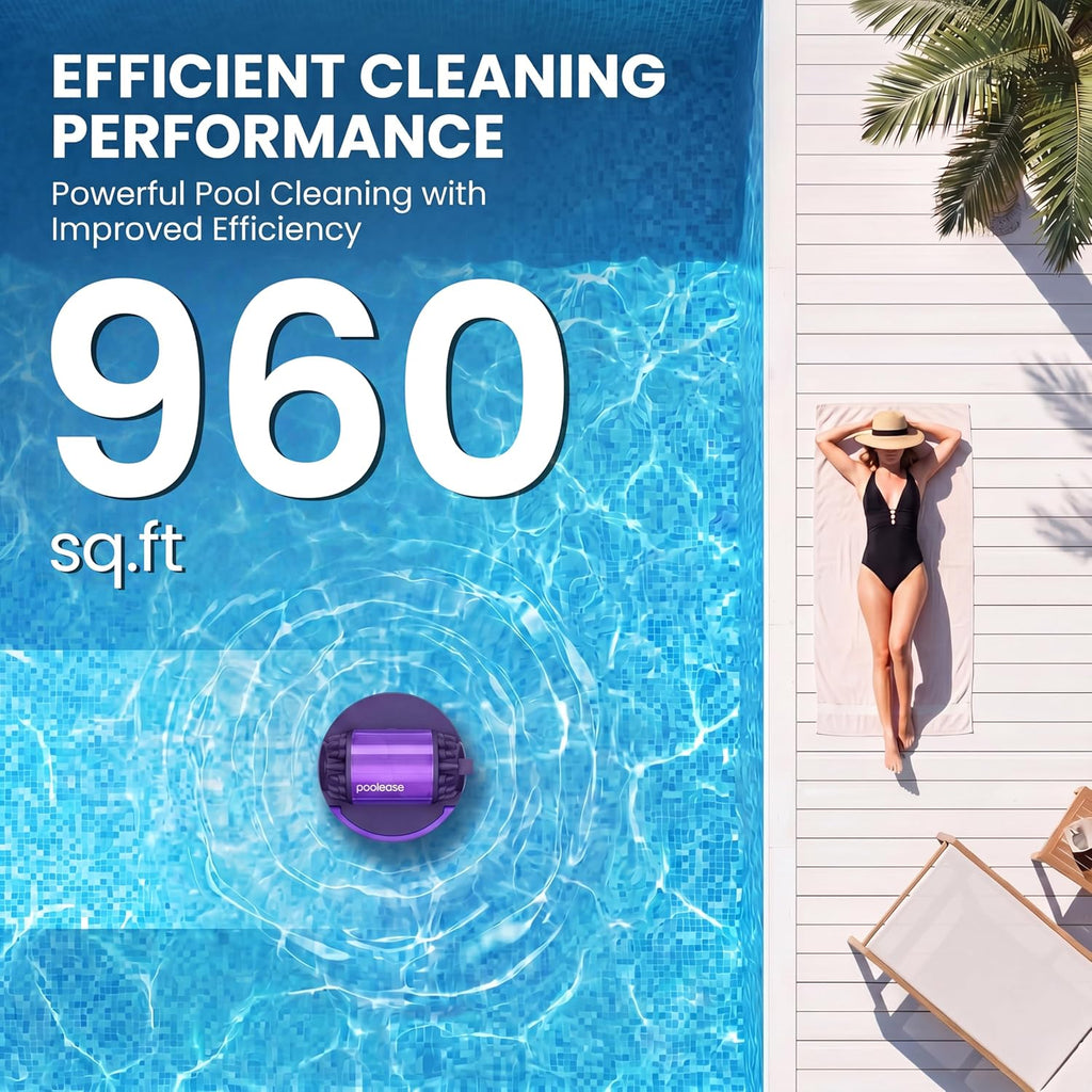 X1 Robotic Pool Vacuum for Above Ground Pool, Automatic Cordless Pool Cleaner with 45W Dual-Motor, Ideal for Above-Ground Flat Pool, 2L Debris Capacity
