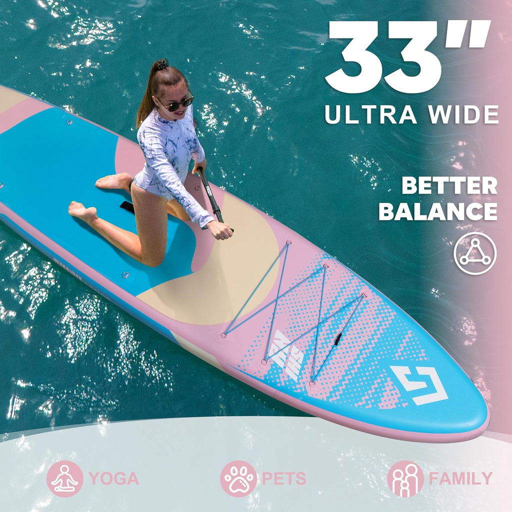 Starcity 11'x34*6' Blow Up Paddle Board, Inflatable Paddle Board, Spacious and Stable, Anti Slip and Easy to Operate, Large Size Suitable for Single Person/Family/Pet Use
