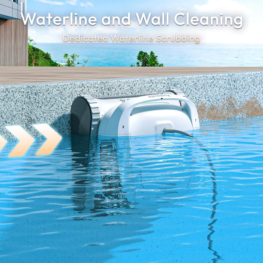 Hydro4 Wireless Robotic Pool Cleaner with Dual Inlet for Above/In ground Pools up to 1,614 Sq.ft, 210 Mins Runtime, Wall/Floor Cleaning, Waterline Tech, Smart Navigation, APP/Cloud Control