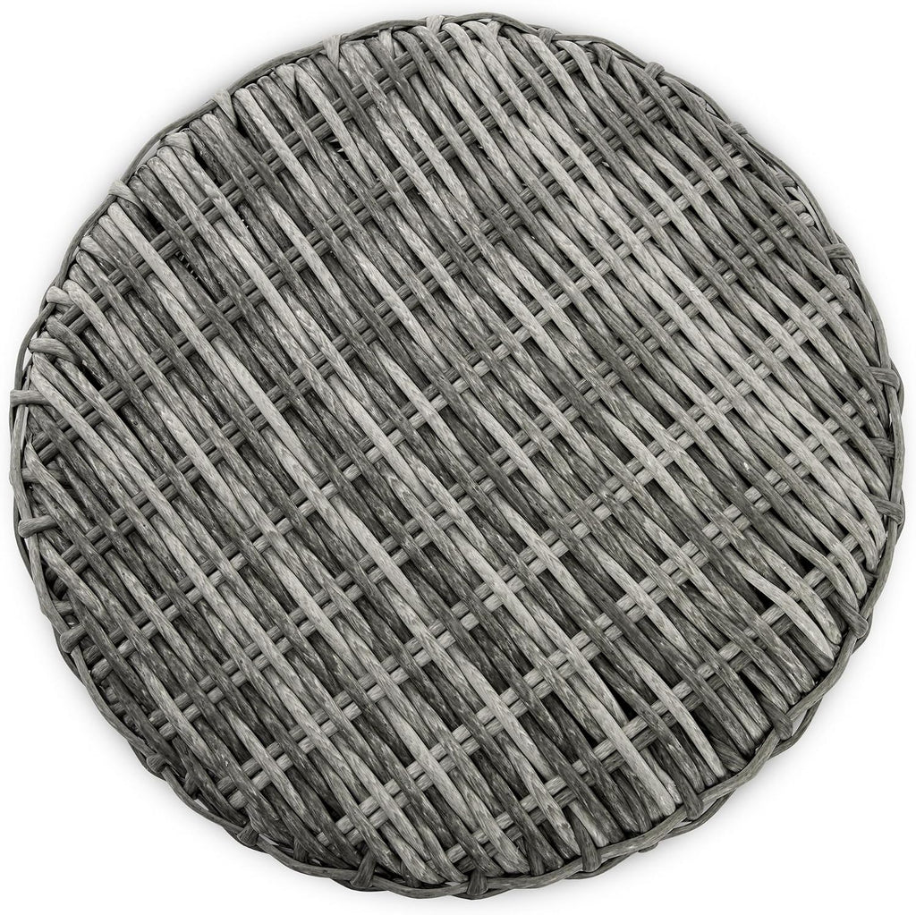 Elle Decor Vallauris Patio Outdoor Furniture Collection, Premium All Weather Wicker, Storage Side Table, Gray