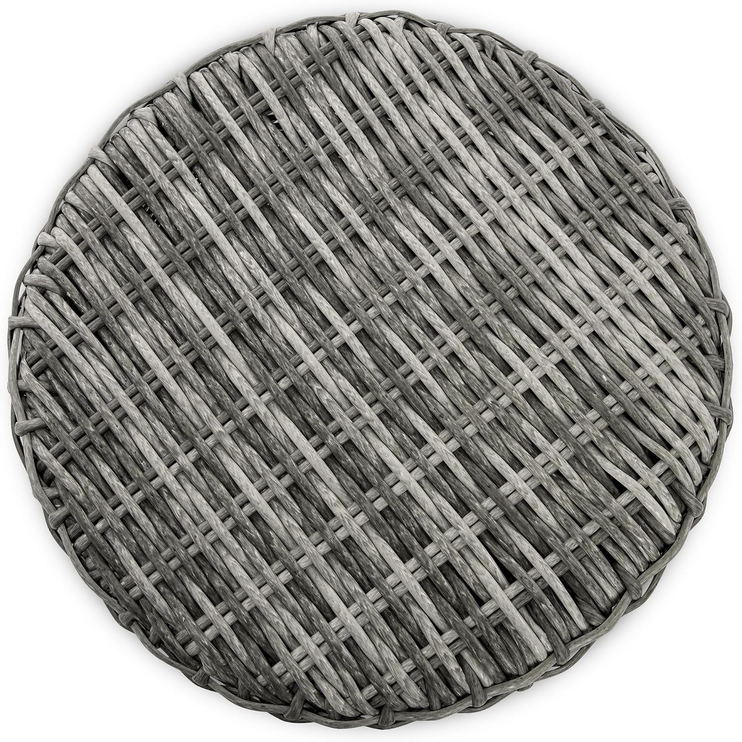 Elle Decor Vallauris Patio Outdoor Furniture Collection, Premium All Weather Wicker, Storage Side Table, Gray