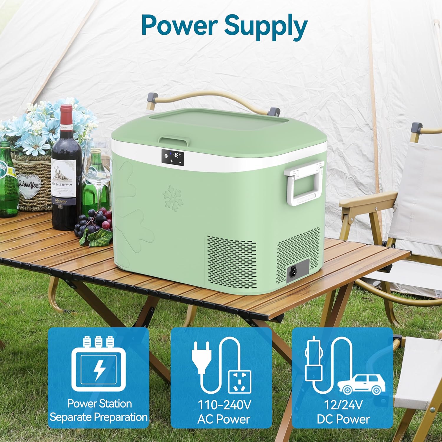 Megiu Car Refrigerator Portable 12V Fridge 19 Quart (18 Liter) 12 Volt Freezer Compressor Cooler 12V/24V DC 110～240 V AC for Truck Van RV Camper SUV and Home Use -18℃~+15℃