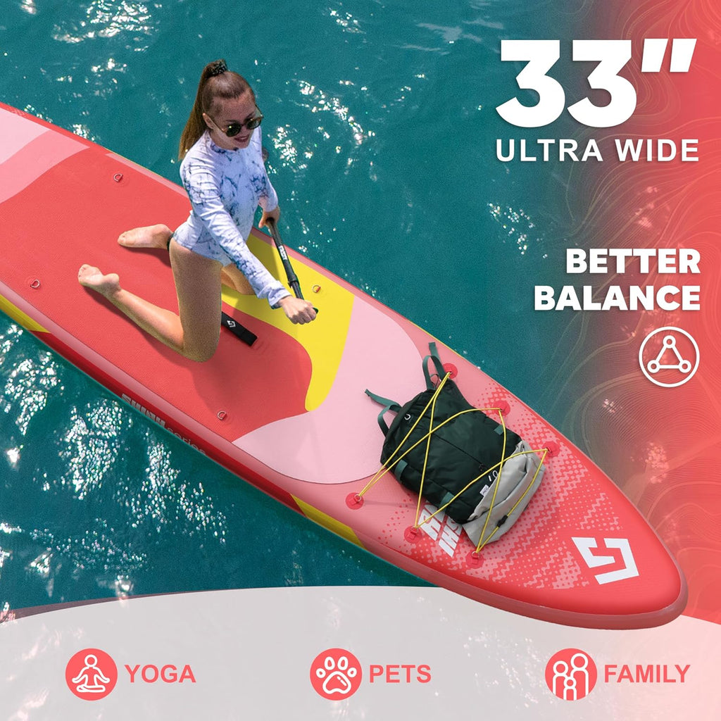 Starcity 11'x34*6' Blow Up Paddle Board, Inflatable Paddle Board, Spacious and Stable, Anti Slip and Easy to Operate, Large Size Suitable for Single Person/Family/Pet Use