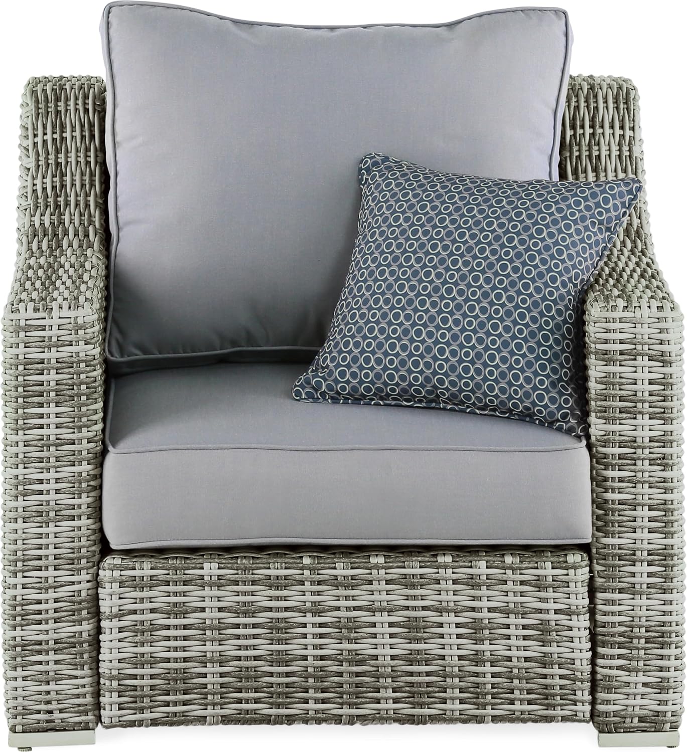 Elle Decor Vallauris Patio Outdoor Furniture Collection, Premium All Weather Wicker, Arm Chair, Gray