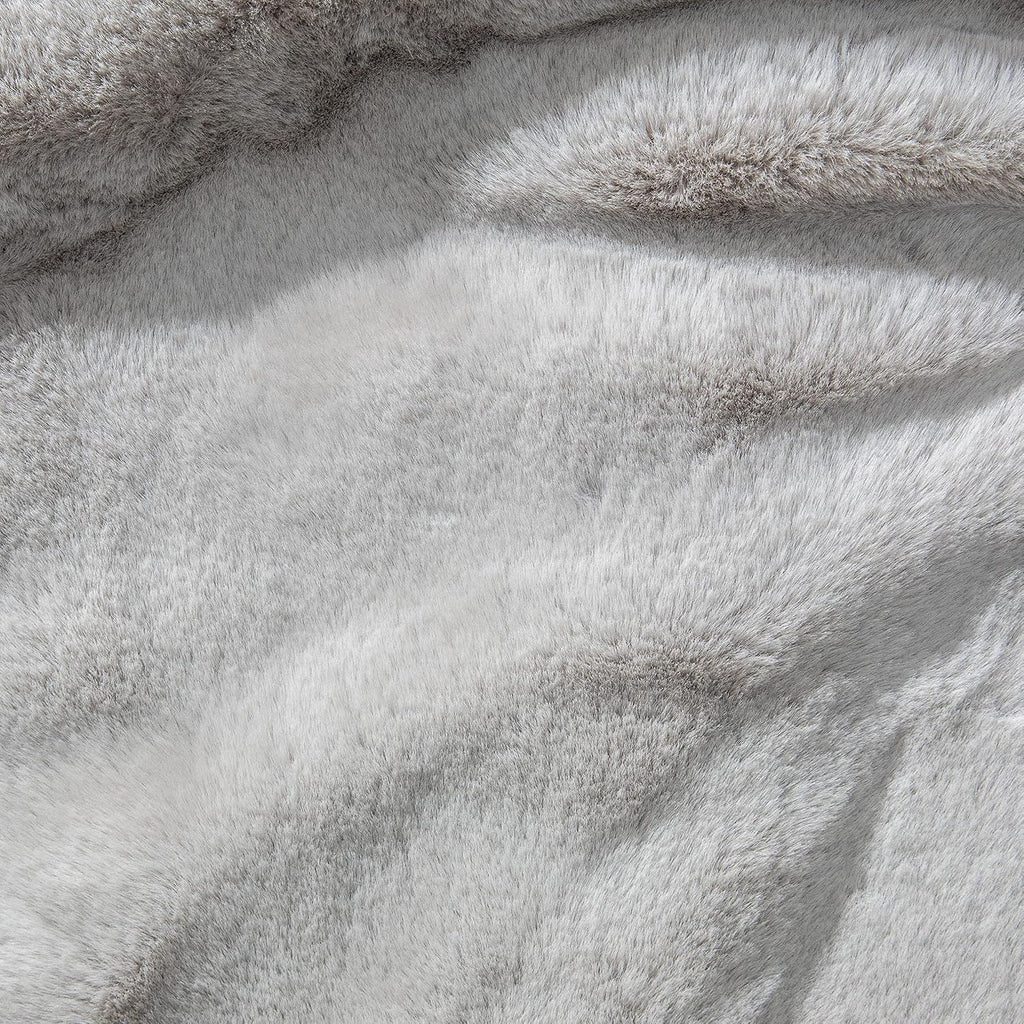 Jaxx 6 Foot Cocoon - 2-in-1 Convertible Bean Bag Bed & Large Bean Bag Chair for Adults - Premium Faux Fur, Silver Rabbit