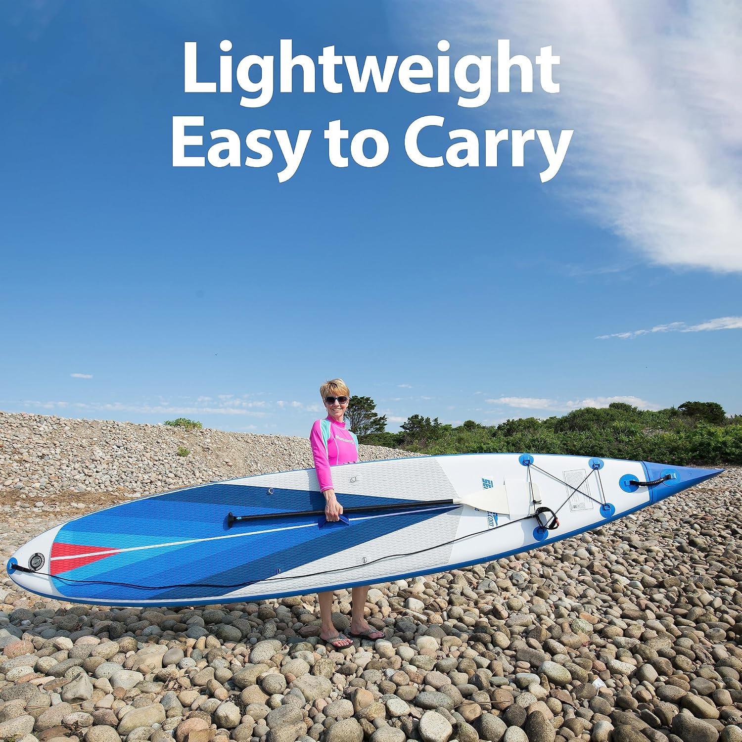 Sea Eagle NeedleNose 14' Inflatable Lightweight High Pressure Drop Stitch Stand Up Paddle Board SUP, Patented Wave Piercing Bow