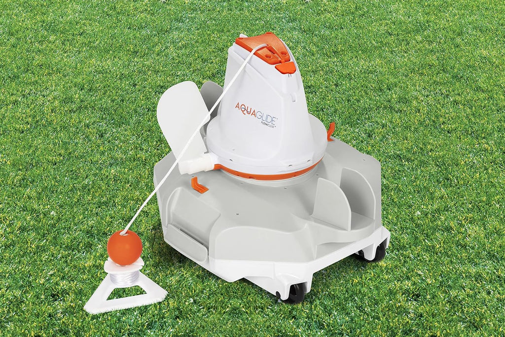 Bestway Flowclear AquaGlide Automatic Pool Cleaning Robot | Robotic Vacuum Cleaner Features Cordless, Rechargeable Battery | Designed for Flat-Bottom Above Ground and Inground Swimming Pools