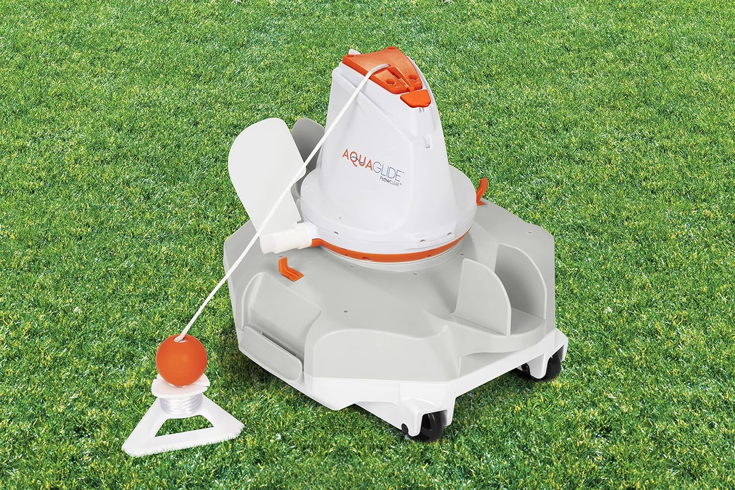 Bestway Flowclear AquaGlide Automatic Pool Cleaning Robot | Robotic Vacuum Cleaner Features Cordless, Rechargeable Battery | Designed for Flat-Bottom Above Ground and Inground Swimming Pools