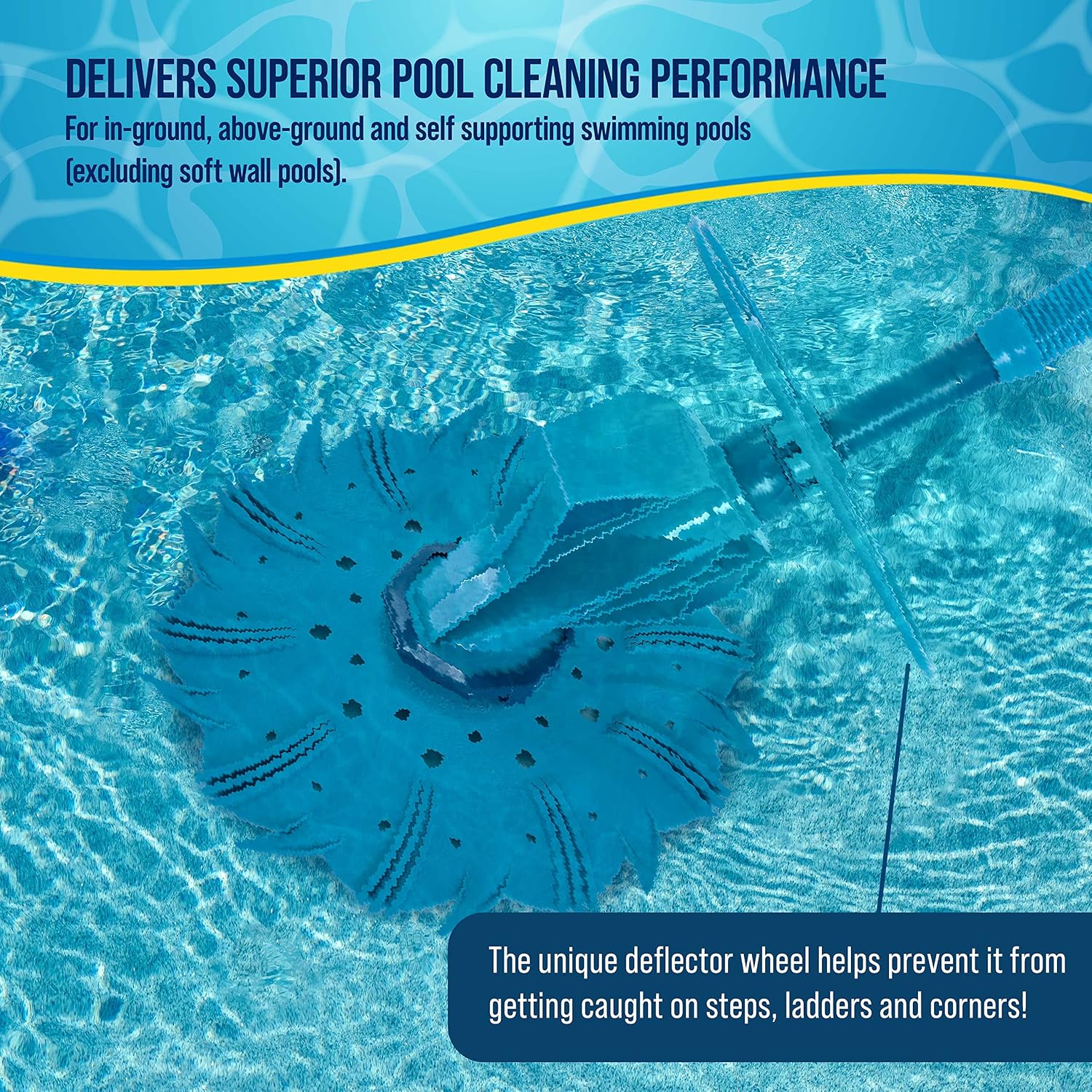 U.S. Pool Supply Octopus Suction Pool Cleaner, Inground Automatic Pool Vacuum Cleaner with Hose - Swimming Sweeper Vac Cleaning Suction-Side Cleaners - Auto Creepy Sweeps Removes Debris, Leaves Cleans